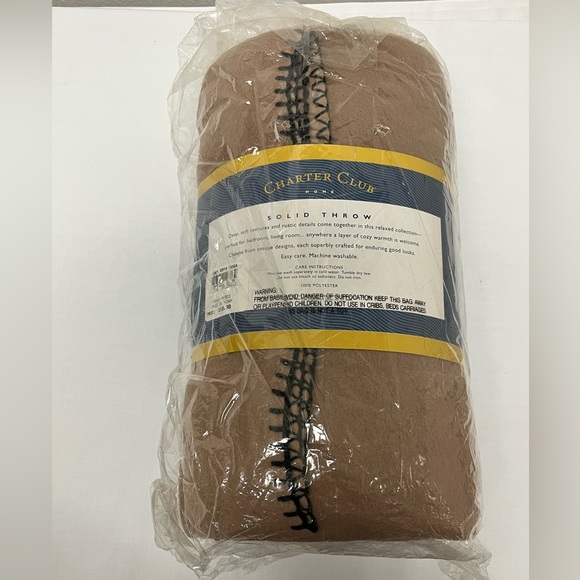 Charter Club Home Reversible Fleece Throw Blanket - Picture 7 of 7